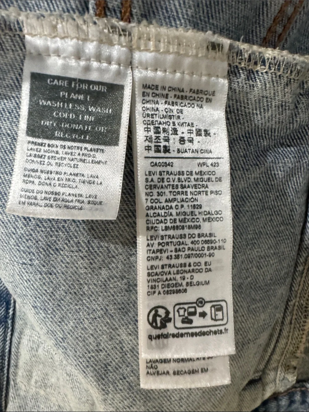 Levi's Light Blue Washed Denim Jacket with Patchwork Accents
